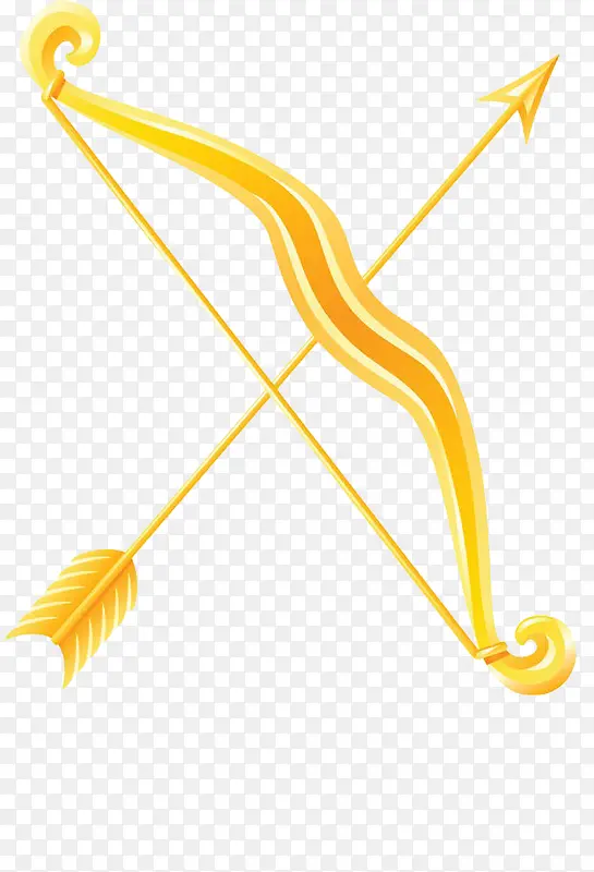 黄色手绘弓箭