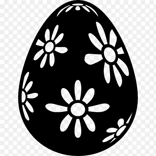 复活节彩蛋的雏菊设计图标