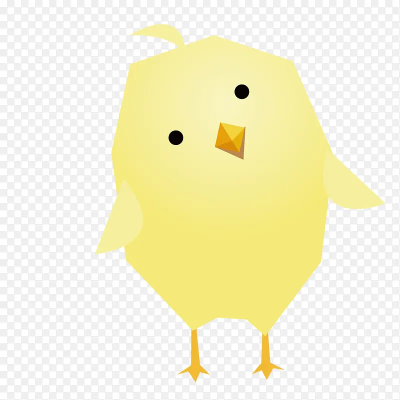 黄色矢量可爱小鸡插画