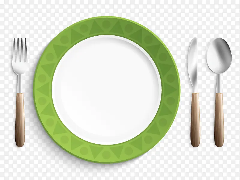 矢量元素绿色环保餐盘