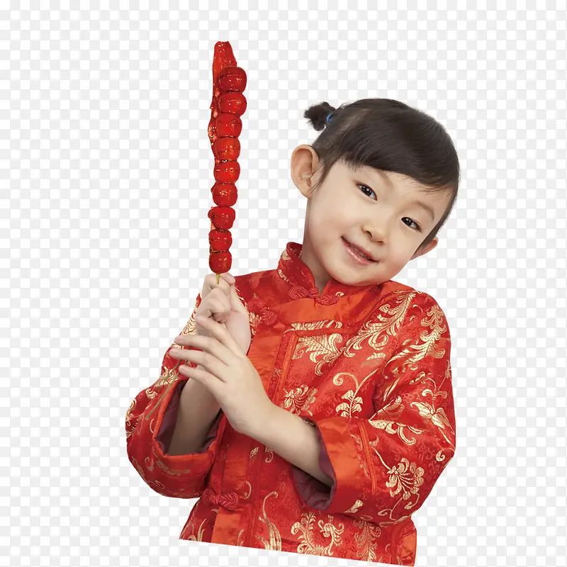 穿唐装的小女孩