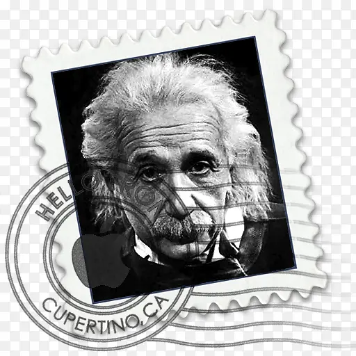 风景人物邮票PNG爱因斯坦