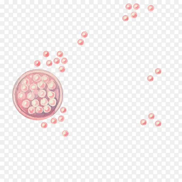 粉色手绘珍珠矢量素材