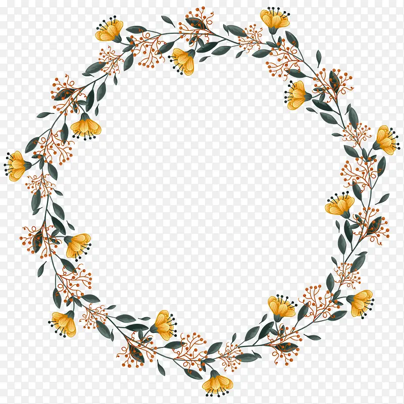 黄色花朵圆环