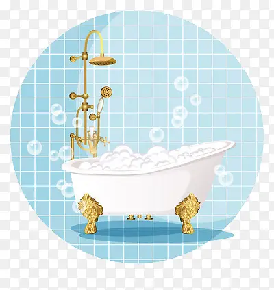 卡通版的浴缸泡泡浴
