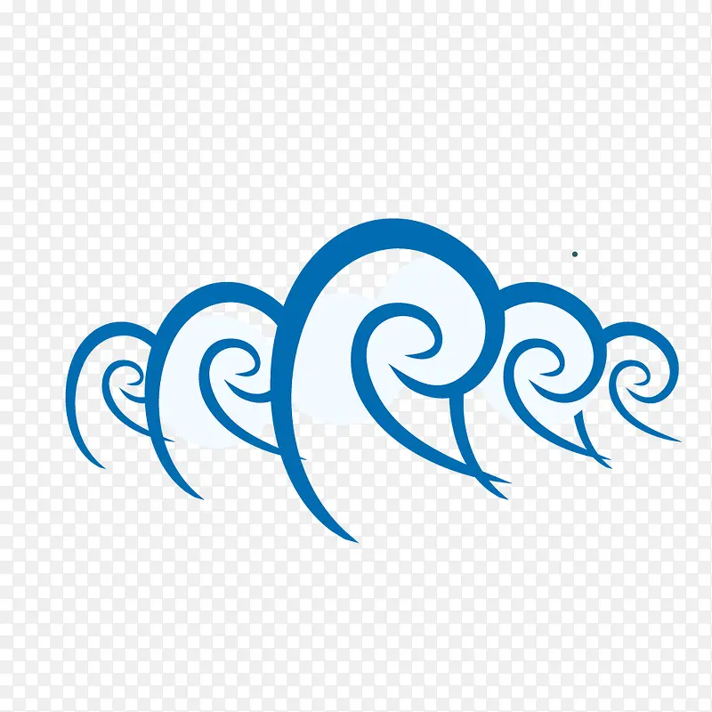 传统中国风蓝色波浪PNG图片素材下载_图片编号ykpaomrx-免抠素材网