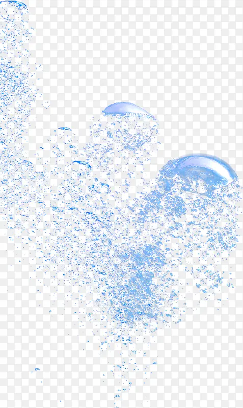 蓝色水花飞溅效果元素