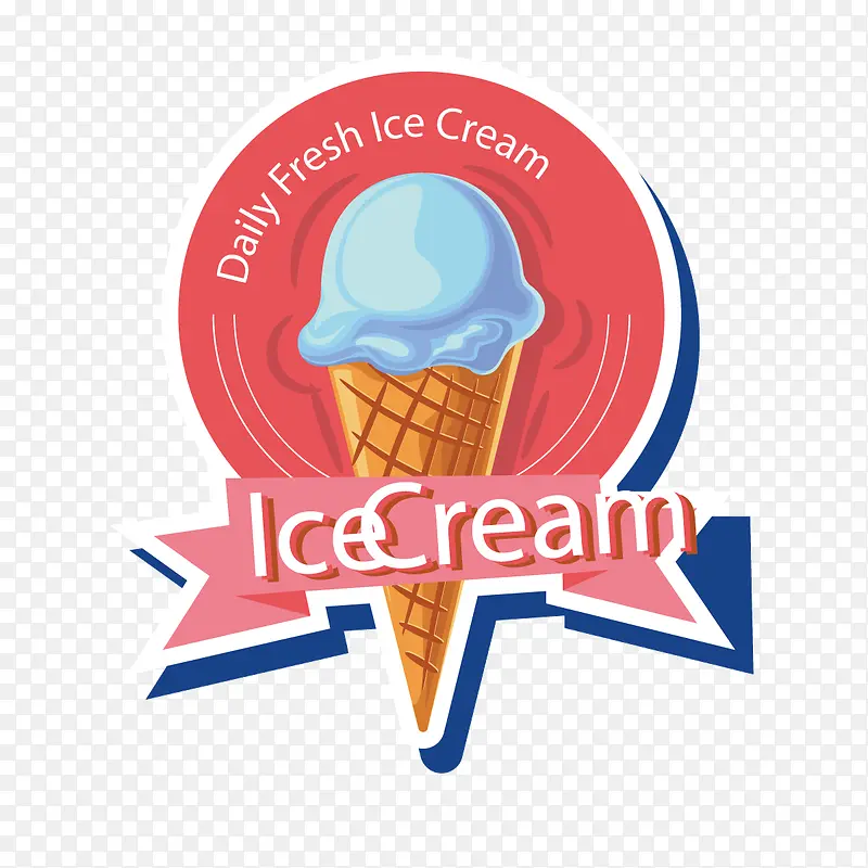 冰淇淋标签设计矢量图