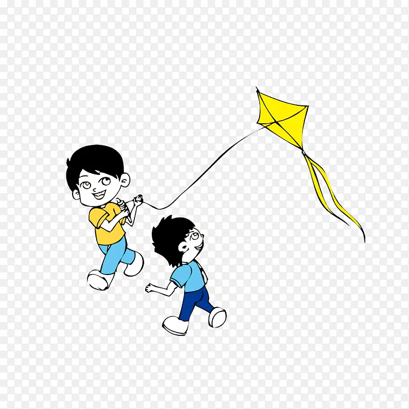 小孩放风筝素材