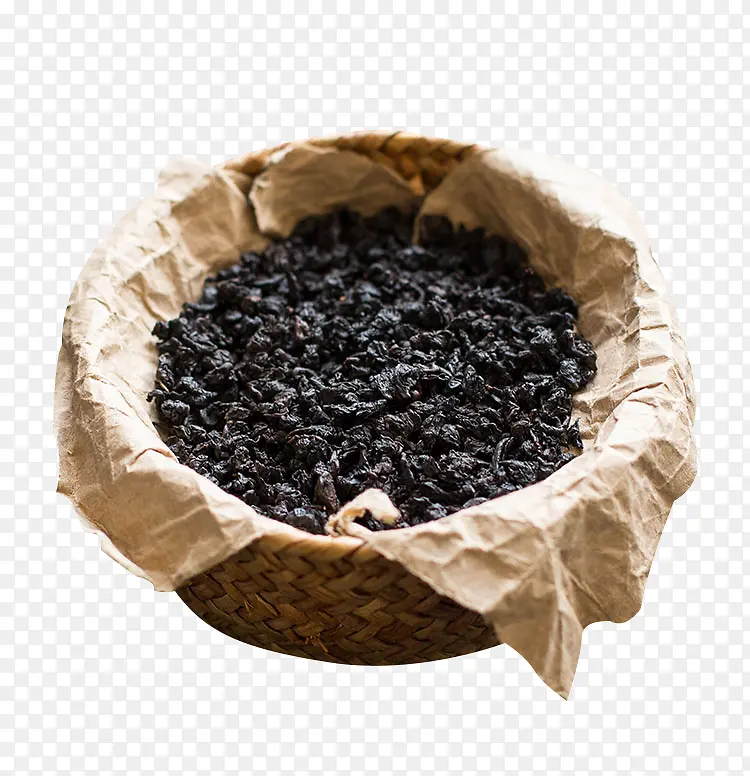 竹篓里的新鲜乌龙茶