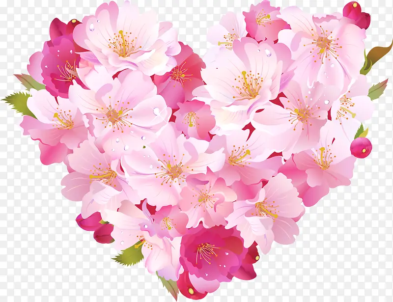 爱心桃花素材
