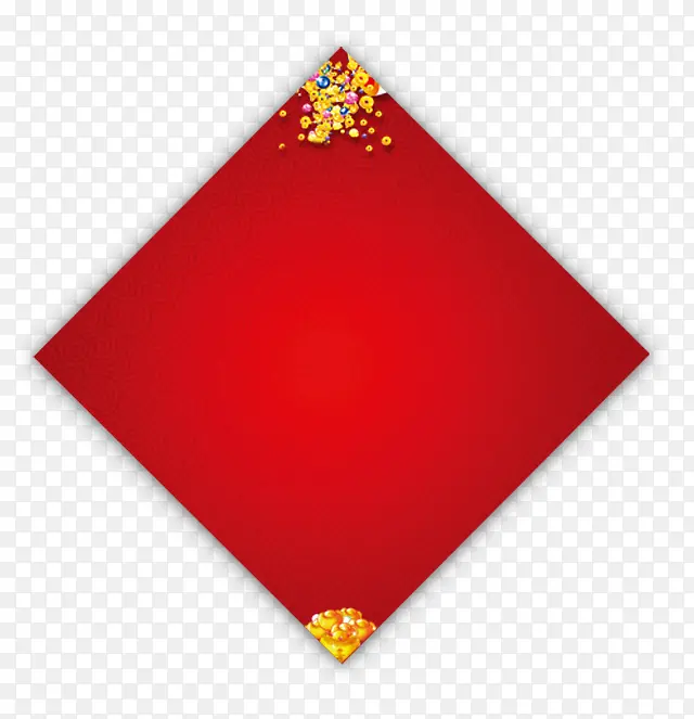 红色印花正方形海报背景