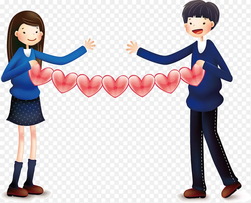 情侣拿爱心