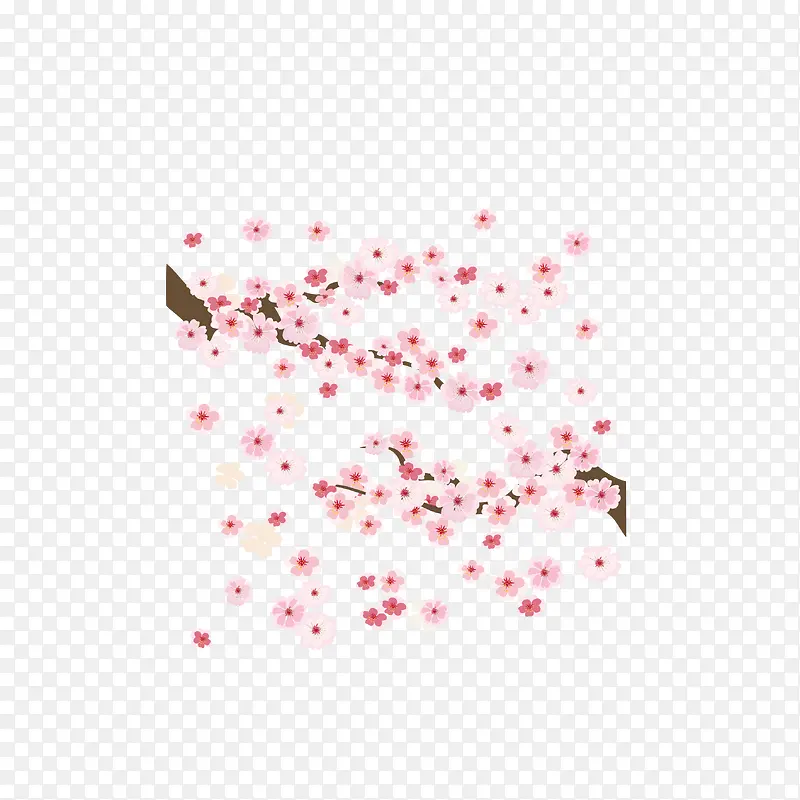 矢量粉色日本樱花盛放装饰