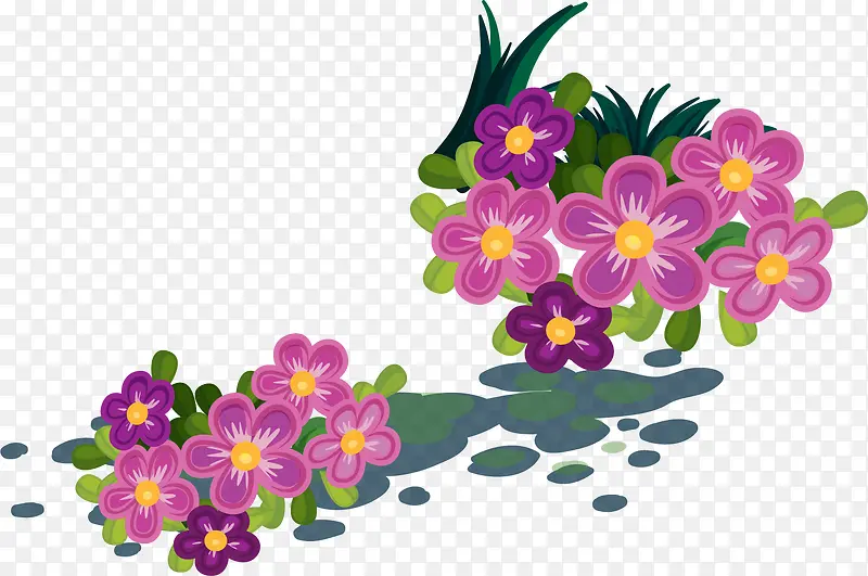矢量紫花装饰图案