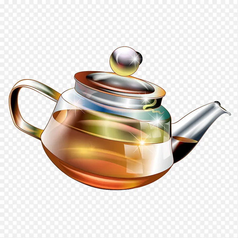 一壶红茶矢量图