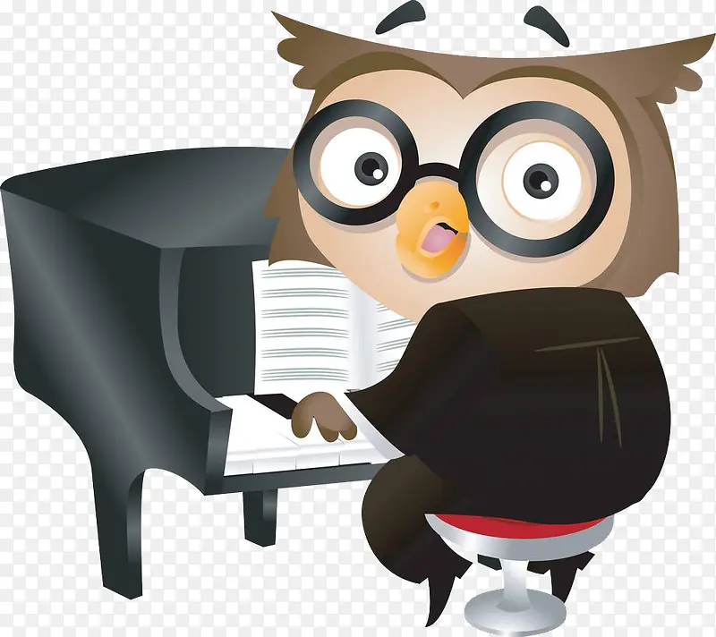 猫头鹰弹钢琴