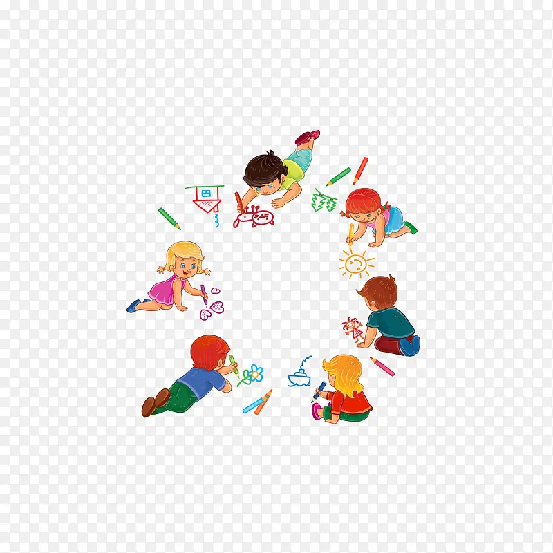 手绘卡通小孩