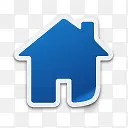 蓝色小房子标志图标