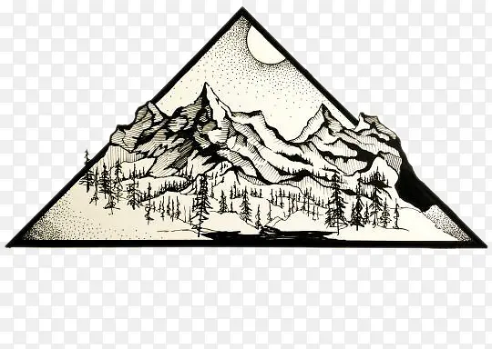 山脉与太阳-三角形标志