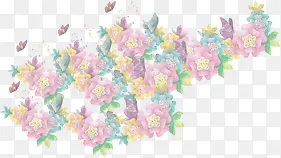 春季彩色玫瑰蝴蝶