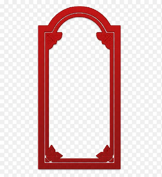 古代红色门型边框