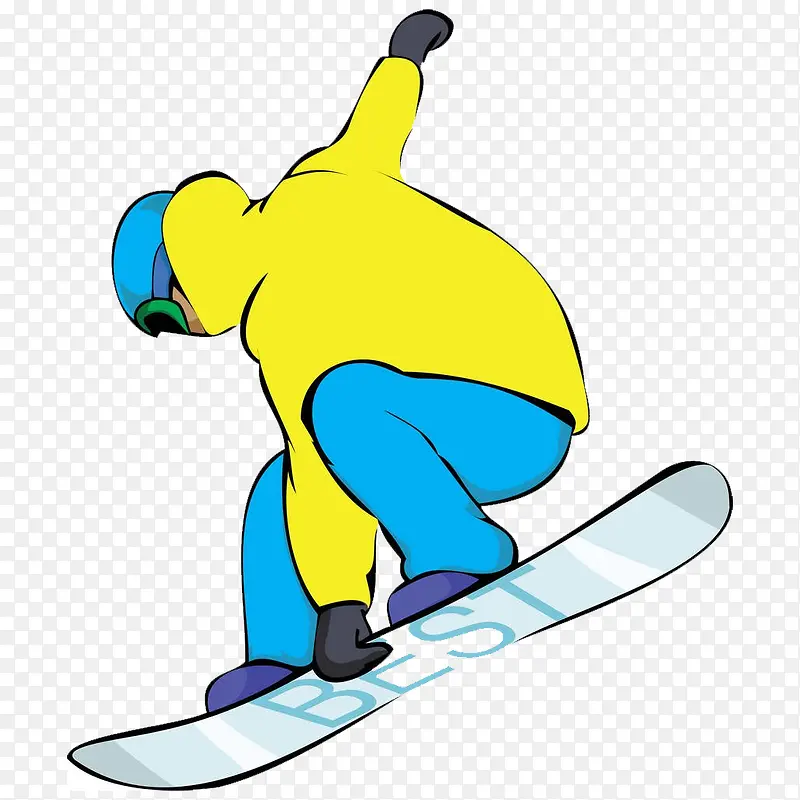 卡通滑雪运动