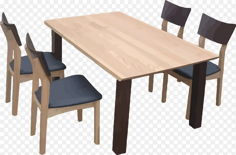 矢量木头桌椅