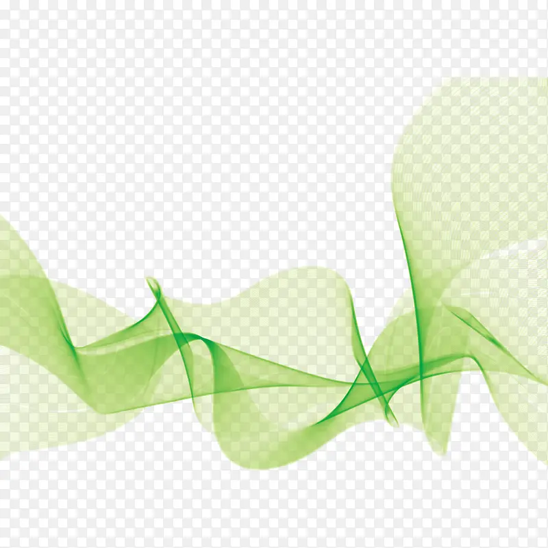 矢量绿色曲线装饰图案