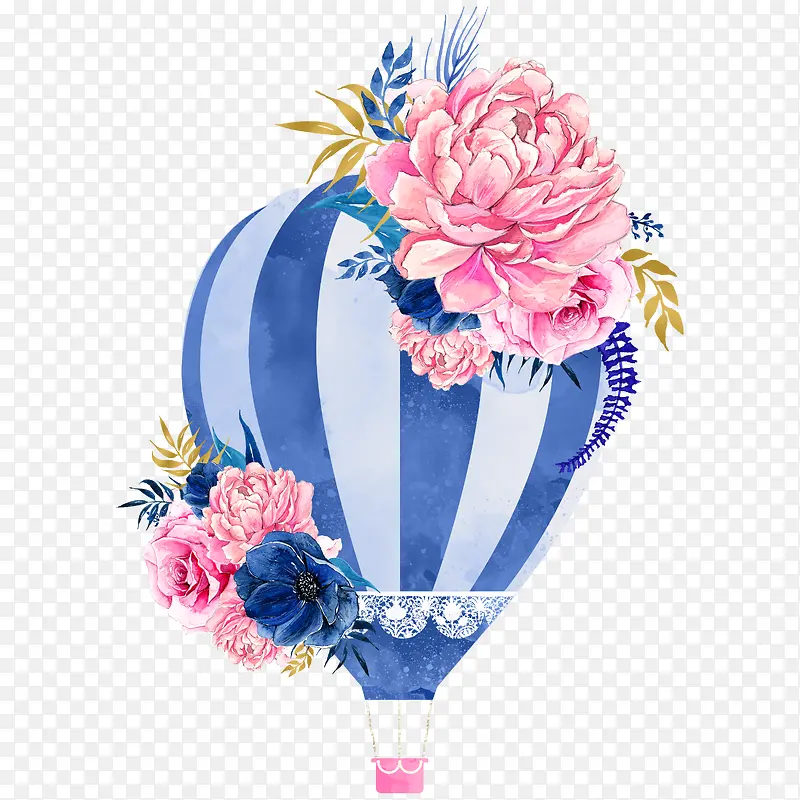 婚礼花朵装扮热气球