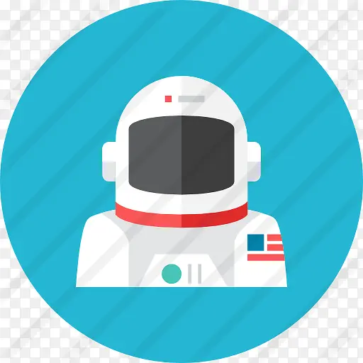圆形蓝色宇航员装饰UI设计元素