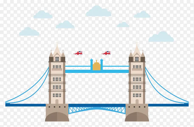 伦敦塔桥矢量图