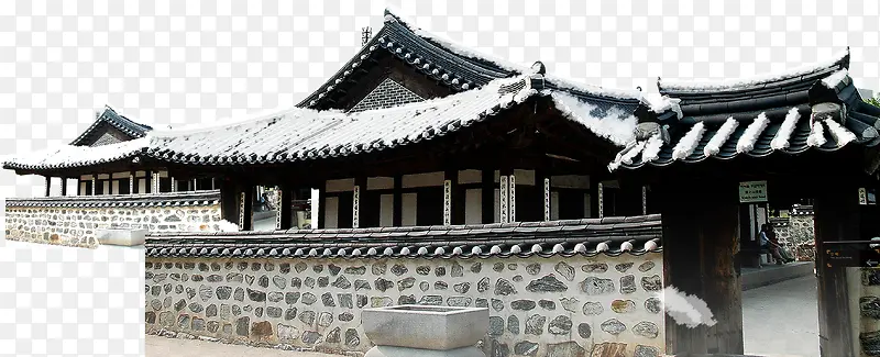 韩国复古冬季院子