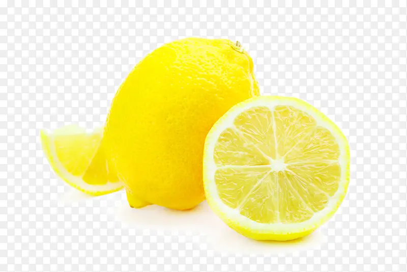 黄色柠檬片特写高清摄影