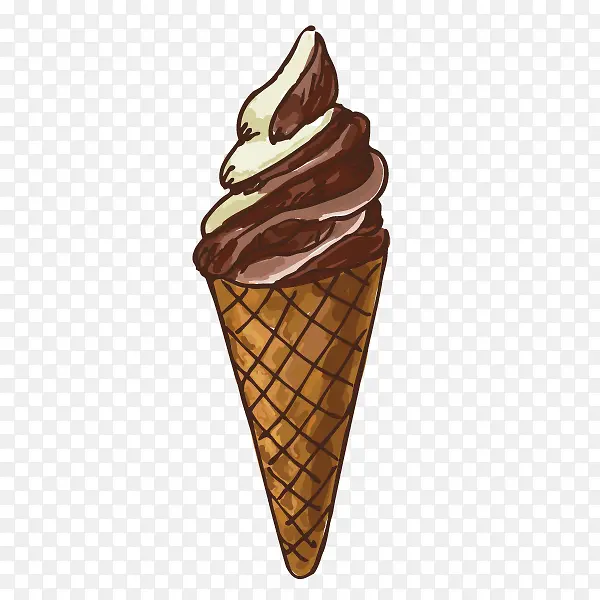 卡通手绘巧克力冰淇淋