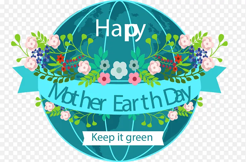 母亲地球日快乐绿色地球