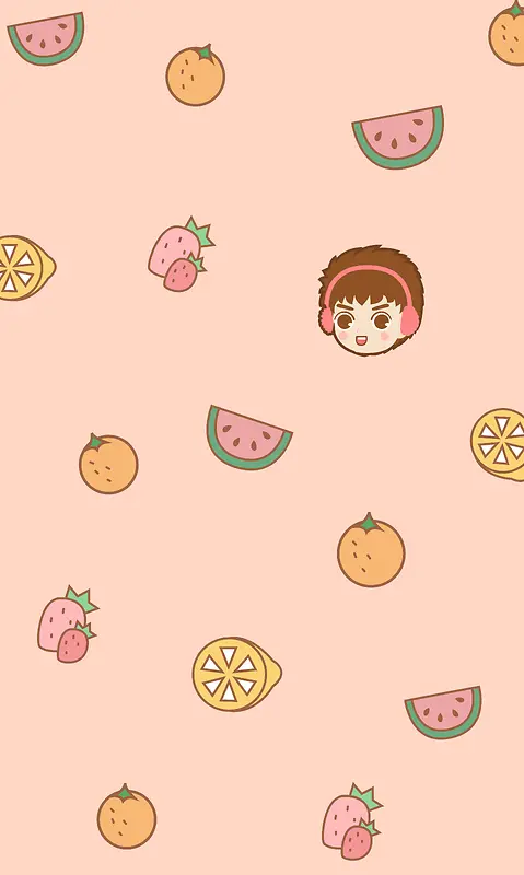 粉色卡通水果壁纸