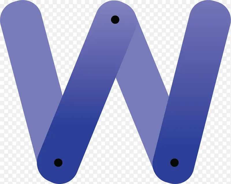 蓝紫色拼接英文大写字母W
