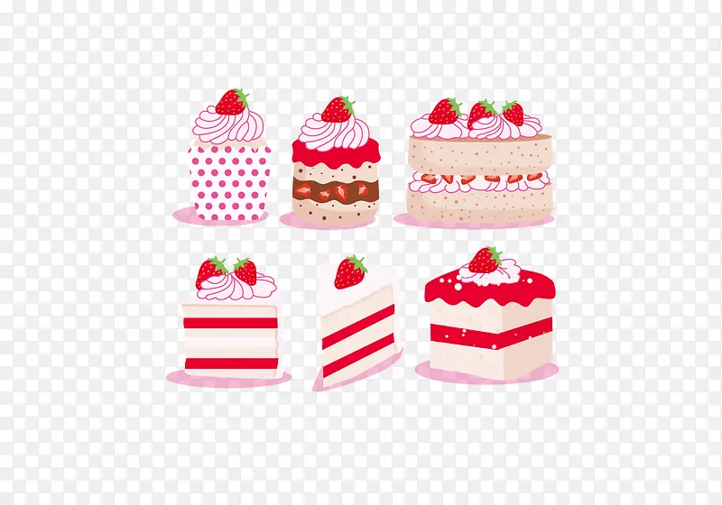 矢量草莓小蛋糕