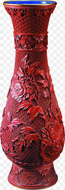 红色复古创意花纹摄影花瓶