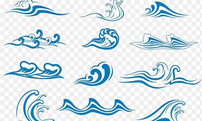 蓝色的海浪图案