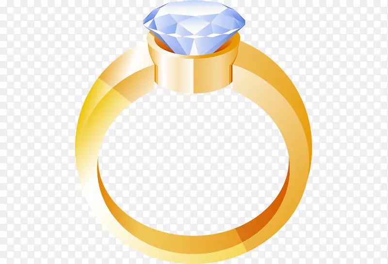 矢量结婚钻戒对戒黄色指环