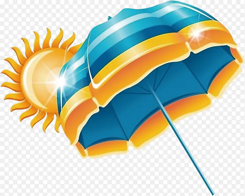 摄影手绘夏日卡通太阳伞