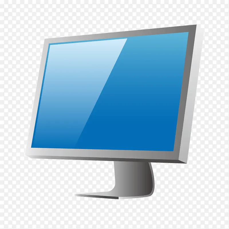 灰色质感蓝色屏幕卡通电脑