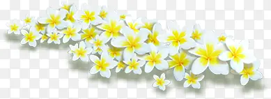 手绘黄白色草地花朵装饰