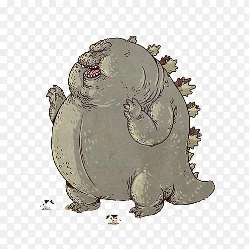 灰色肥胖恐龙