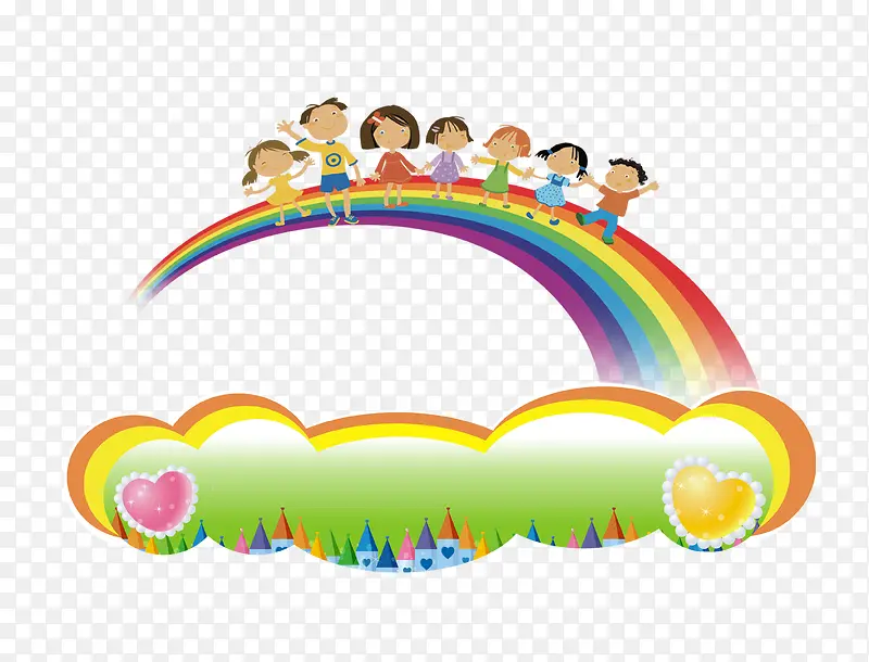 卡通彩虹儿童装饰图案