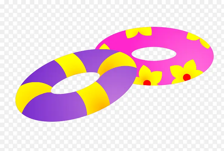 游泳圈紫色装饰矢量