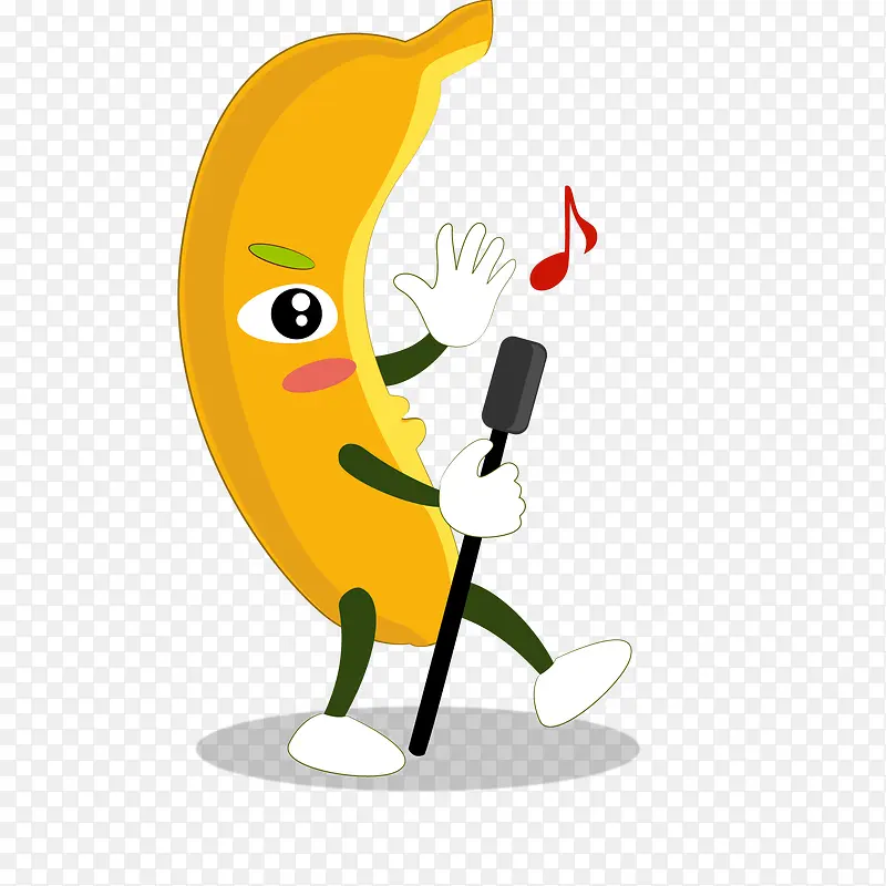 卡通唱歌的香蕉设计