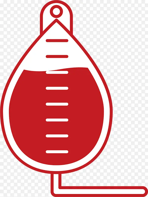 红色简约献血血袋